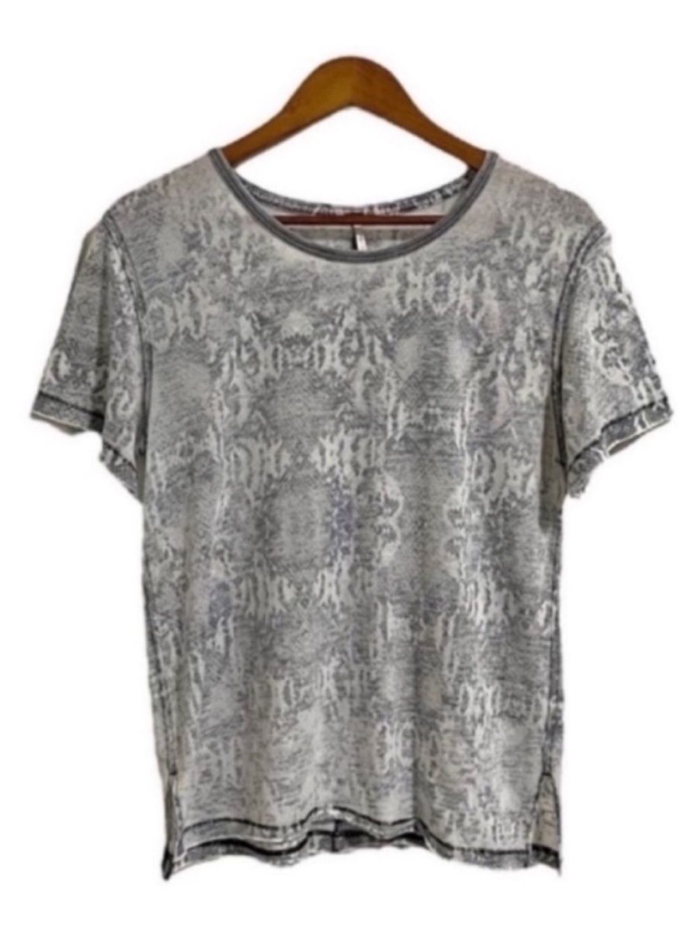Free People T-Shirt Snakeskin Burnout Print Size XS Lightweight Boho